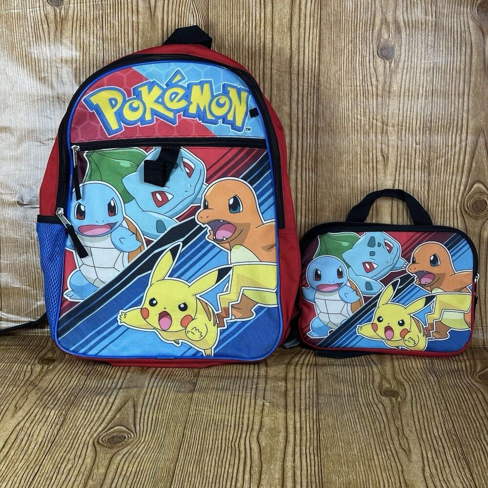 Pokemon Backpack and Lunch Box Set Kids School‎ Book Bags